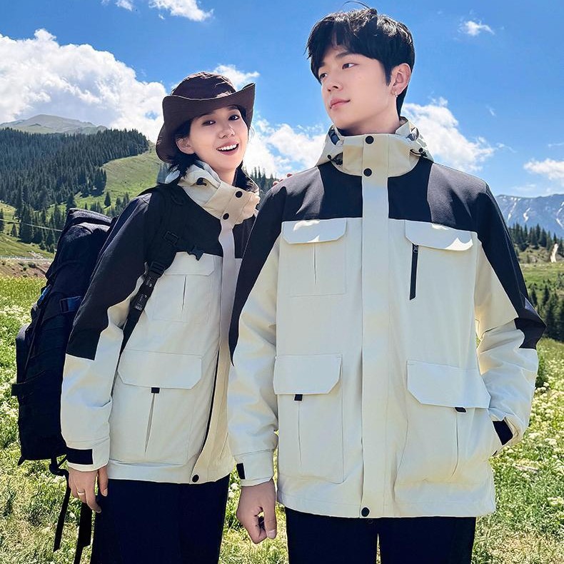 Customized Three-In-One Jacket with Printed Logo, Custom-Made Work Clothes, Winter Jacket, Custom-Made Team Work Clothes