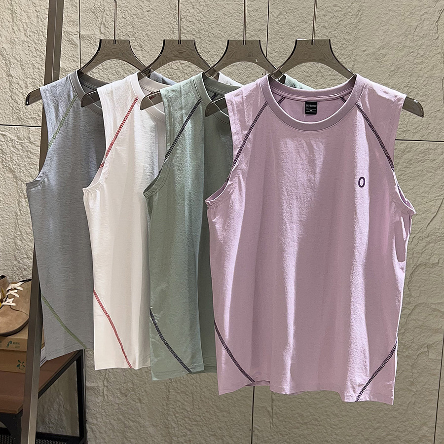 Outdoor Sports and Leisure Quick-Drying Vest for Men and Women, Summer Round-Neck Pullover Printed Sleeveless Vest T-Shirt Sweatshirt Vest