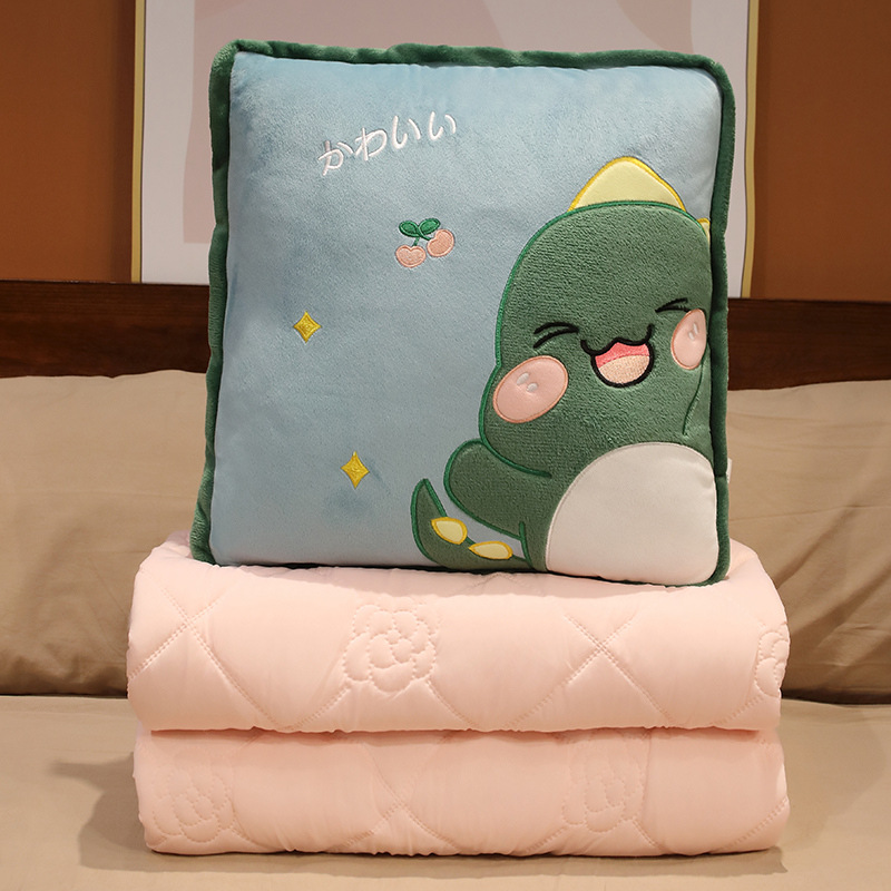 Edredón de almohada de seda de hielo manta de doble uso edredón de almohada dos en uno almohada de coche almohada de siesta de oficina