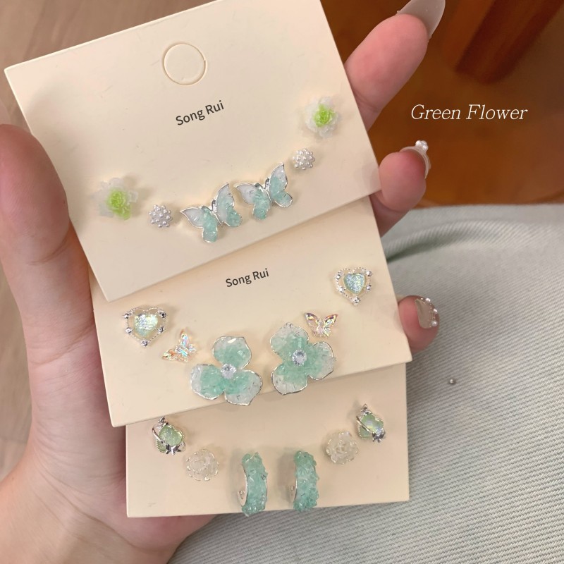 Green fresh earrings