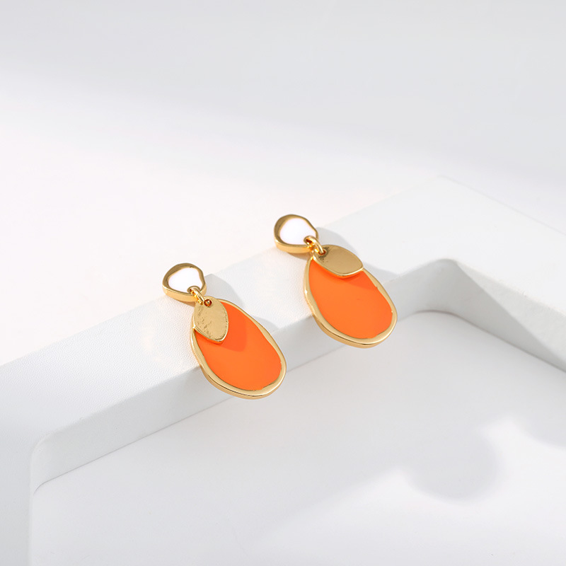Retro Geometric Copper Plating Drop Earrings 1 Pair