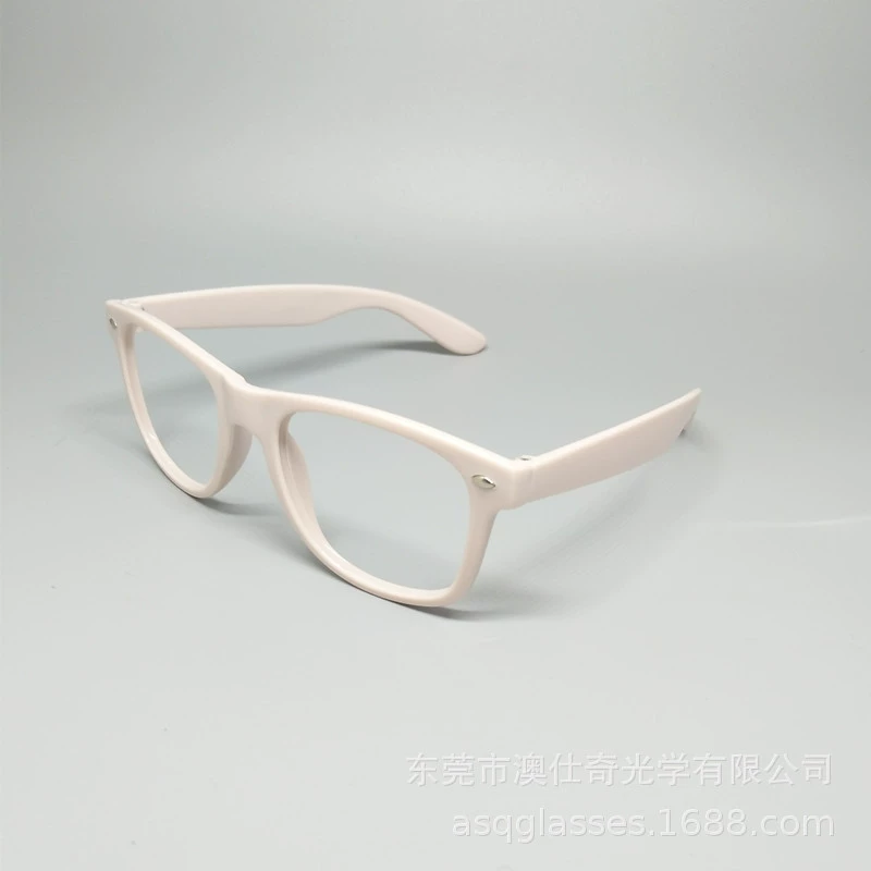 Retro blue transparent square glasses frame silk printed ring face reading glasses 200 degrees 350 degrees 400 250