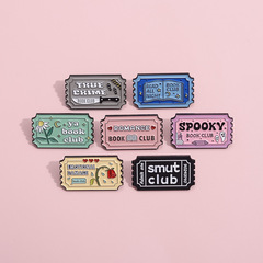 wish新品創意英文銘牌造型金屬胸針跨境卡通彩色字母趣味徽章配飾