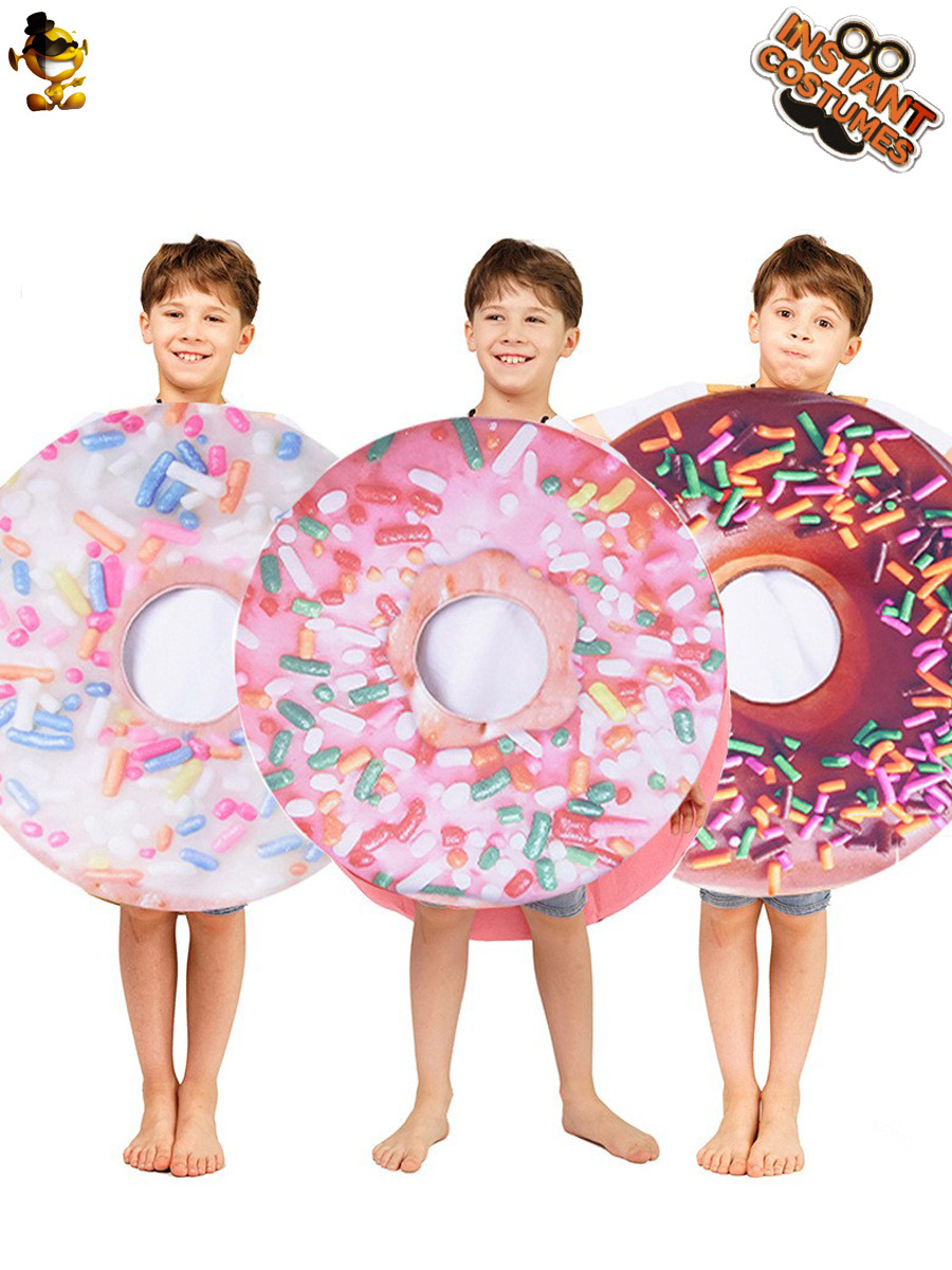 De Halloween de Los Niños los hombres y las mujeres divertido juego rol donut Impresión digital traje COSPLAY ropa rendimiento