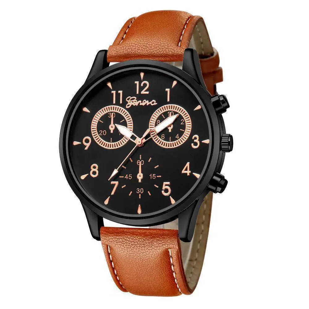 Geneva de estilo masculino británico Ginebra nuevo reloj para hombre de tres ojos reloj para hombre de negocios fabricante de relojes de venta caliente