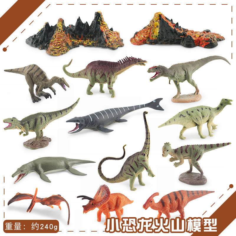 Transfronteriza exportación mini simulación Jurásico dinosaurio volcán 12 traje de escritorio estática modelo Decoración Juguetes