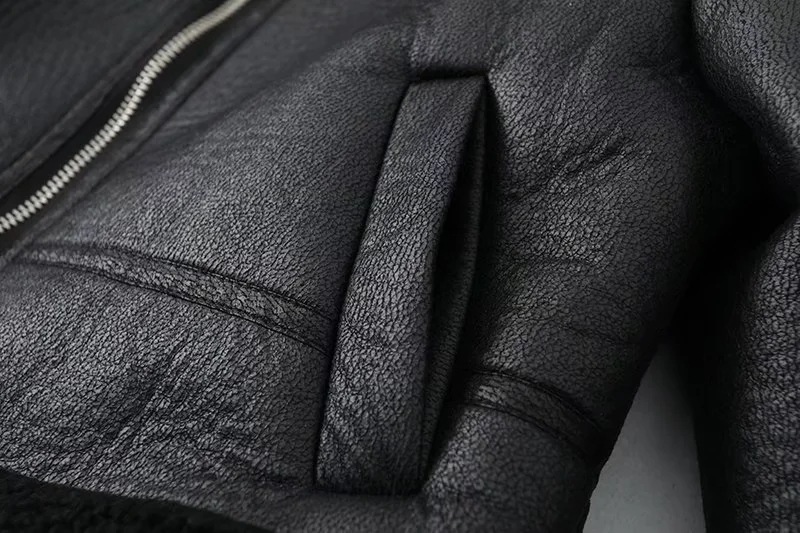 Urban casual, fashionable and simple faux leather jacket, a new winter top for women, a loose and slimming European and American style coat pic 6