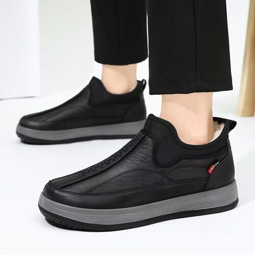 Winter Fleece Lined Cotton Shoes Men's Casual Fleece Thicken Warm Stylish Easy-on Shoes Support Dropshipping