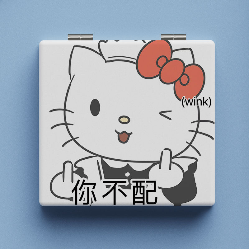 Lindo espejo pequeño Sanrio Kulomi espejo de maquillaje portátil de alto valor espejo de maquillaje portátil dormitorio de estudiantes espejo de maquillaje plegable