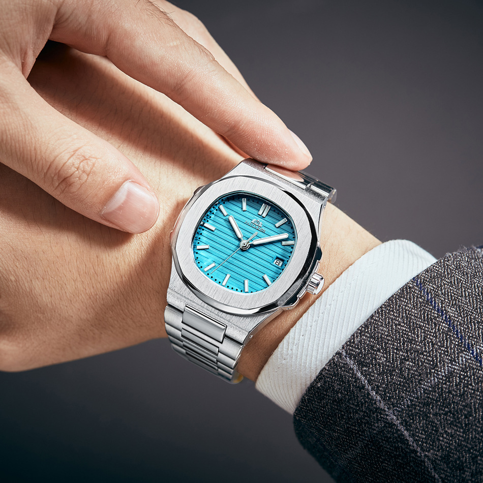 Men's Automatic Mechanical Watch With Steel Band And Calendar_voghion.com