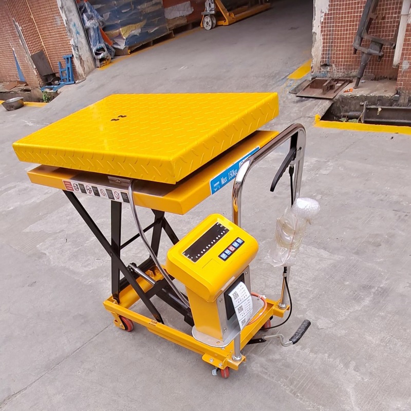 Escala electrónica de elevación manual de la plataforma de elevación del coche hidráulico de pesaje de elevación del coche móvil plataforma de empuje de la mano del coche