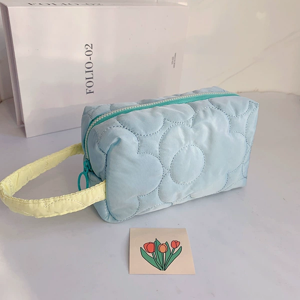 Blue, polyester, flowered