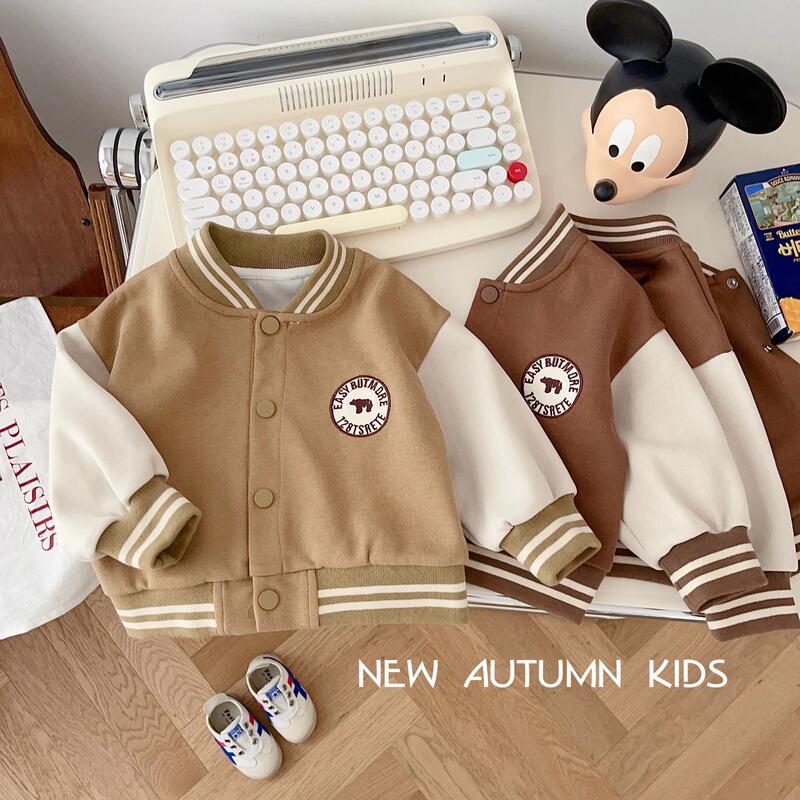 Children's fashion baseball clothing 0-5 years old spring South Korea children's clothing boy embroidered logo letter coat baby spring clothing AY034