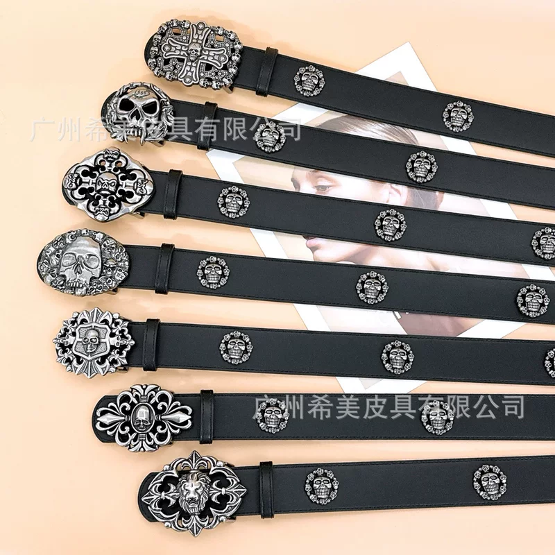 Retro belt, black universal accessory, punk style