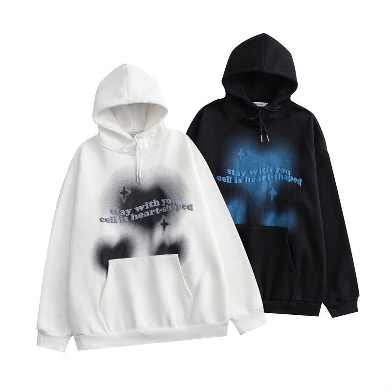 HeyHenry love letter Easy Sweater Korean Edition ins jacket Hooded leisure time Plush Boys and girls Hoodie
