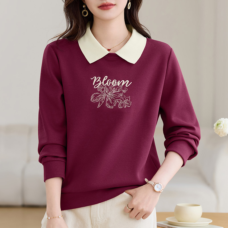 Fake Two-Piece Lapel Sweatshirt for Women, Spring & Fall 2025 New Spring Hot Style Women's Loose Right Shoulder Hoodless Jacket