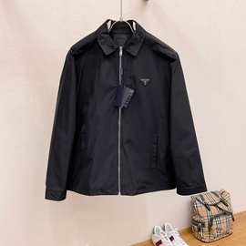 1.1正确版24秋冬pra普家尼龙口袋三角标BLCG立领工装夹克外套男女