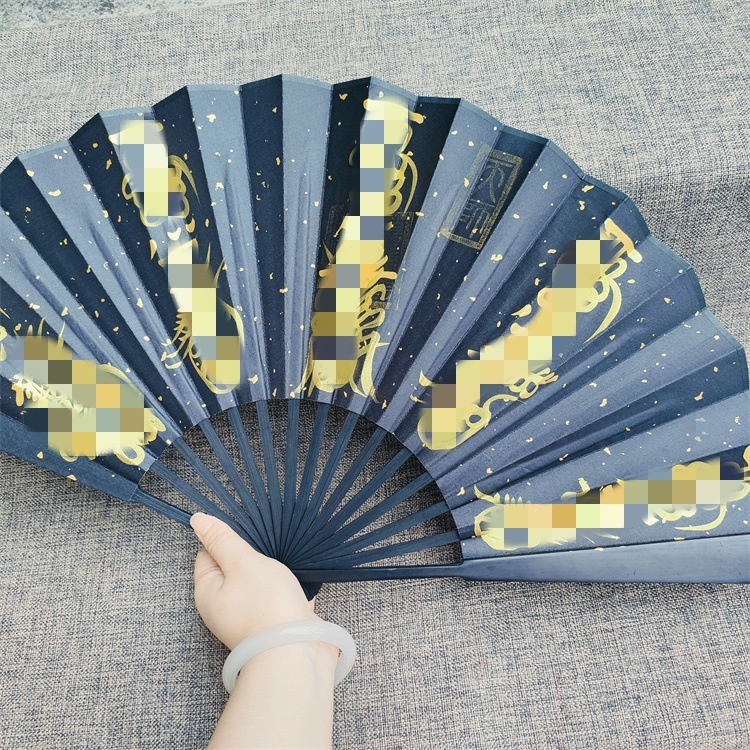 龙虎山 手绘扇子 赵公明财神扇 道家用品 五路财神扇子10寸绢布扇|undefined