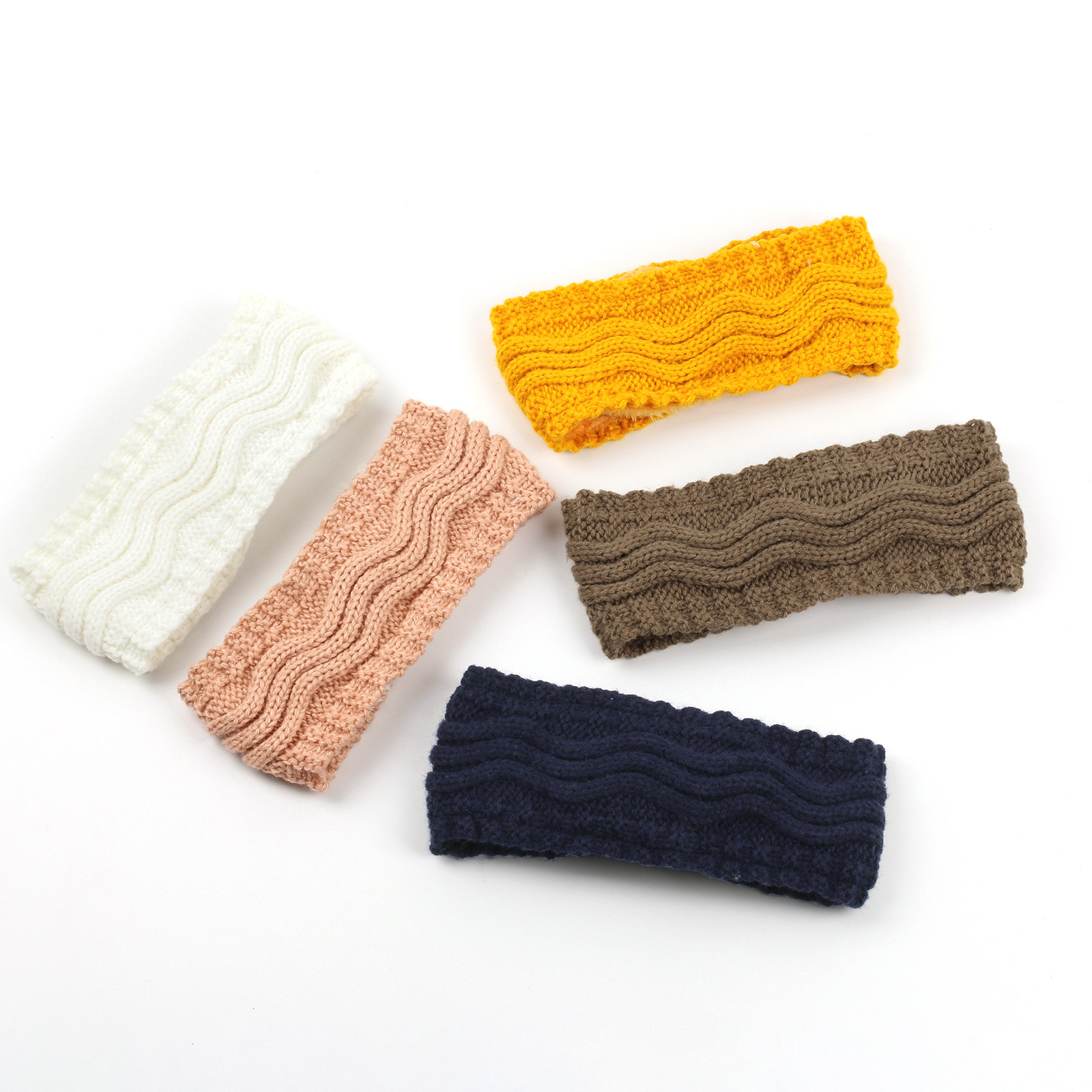 Bandeau en velours à larges bords en laine pour automne et hiver, accessoires pour cheveux chauds, bandeau tricoté, protège-oreilles de sport de couleur unie, bandeau de yoga_voghion.com