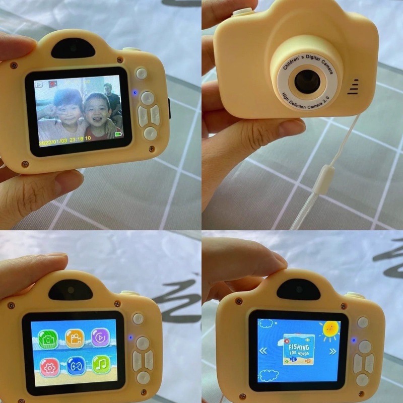 카키 옐로우(HD 듀얼 카메라 셀카 가능) - 카드 리더 어댑터가 포함된 16G 메모리 카드