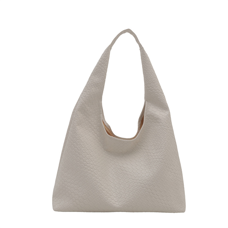 2024 nuevo estilo simple retro de gran capacidad brazaleta bolso de mujer Chaoseng invierno monocolor bolso de hombro