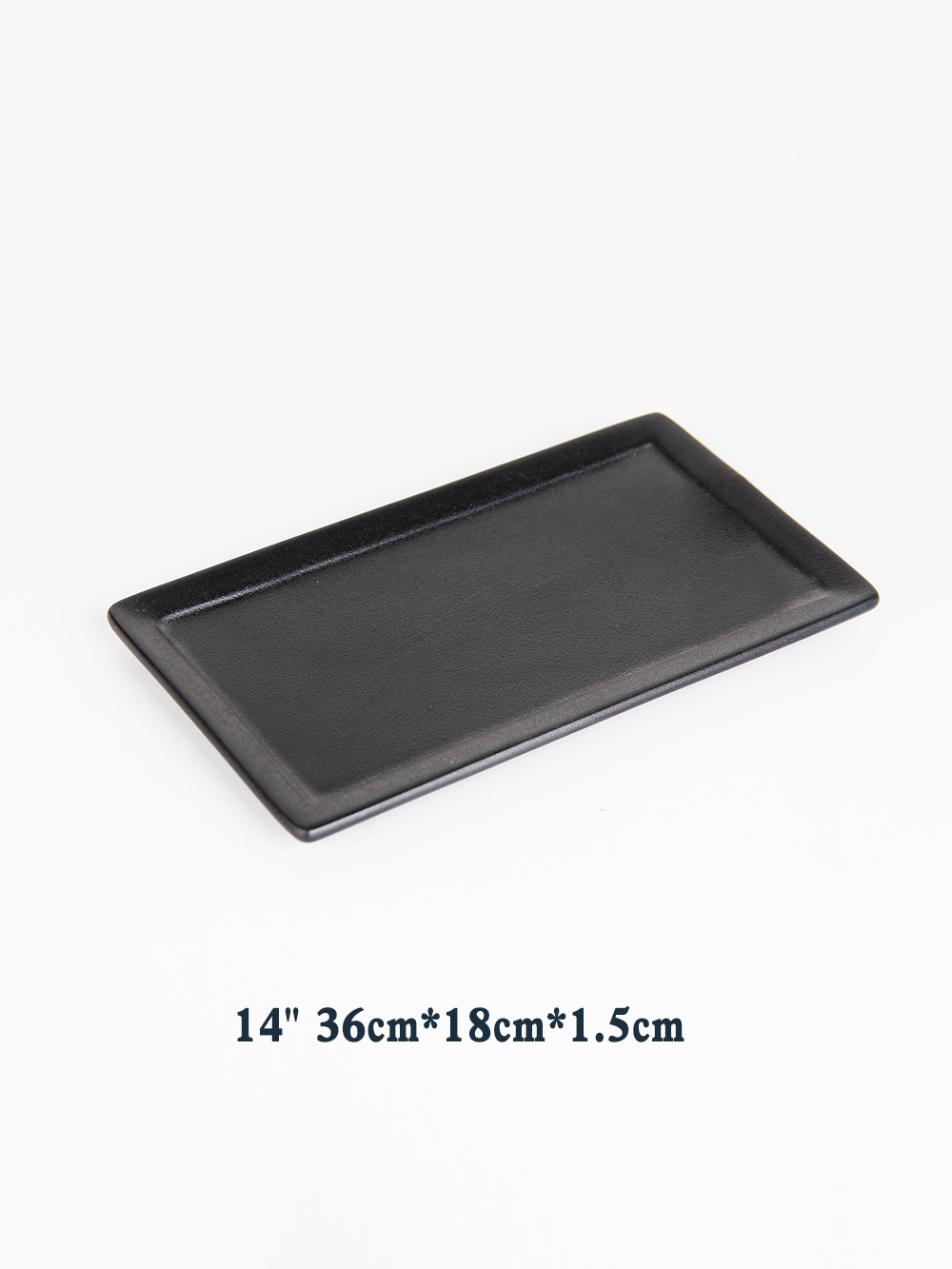 Al aire libre fácil de limpiar de almacenamiento cuadrado esmerilado negro placa de cocción de cerámica placa de filete occidental placa plana bandeja de plato frío