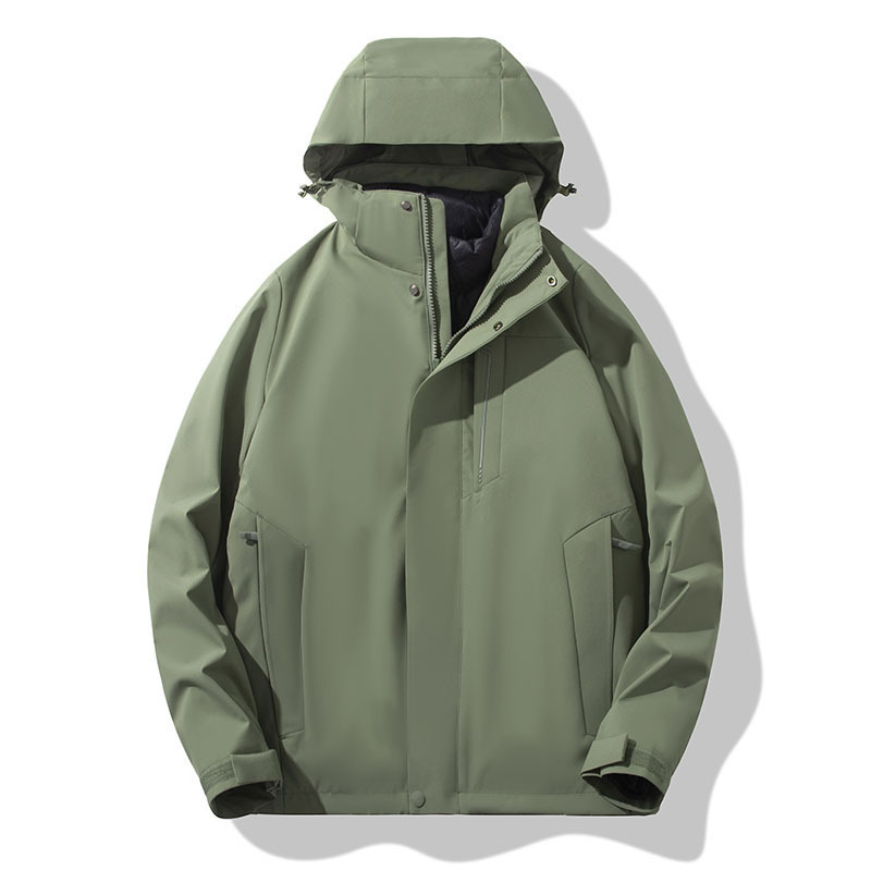 Jacket de asalto para hombres y mujeres otoño y invierno 2023 nuevo estilo al aire libre 3 en 1 desmontable plumón escondido marca de marea a prueba de viento impermeable image 11