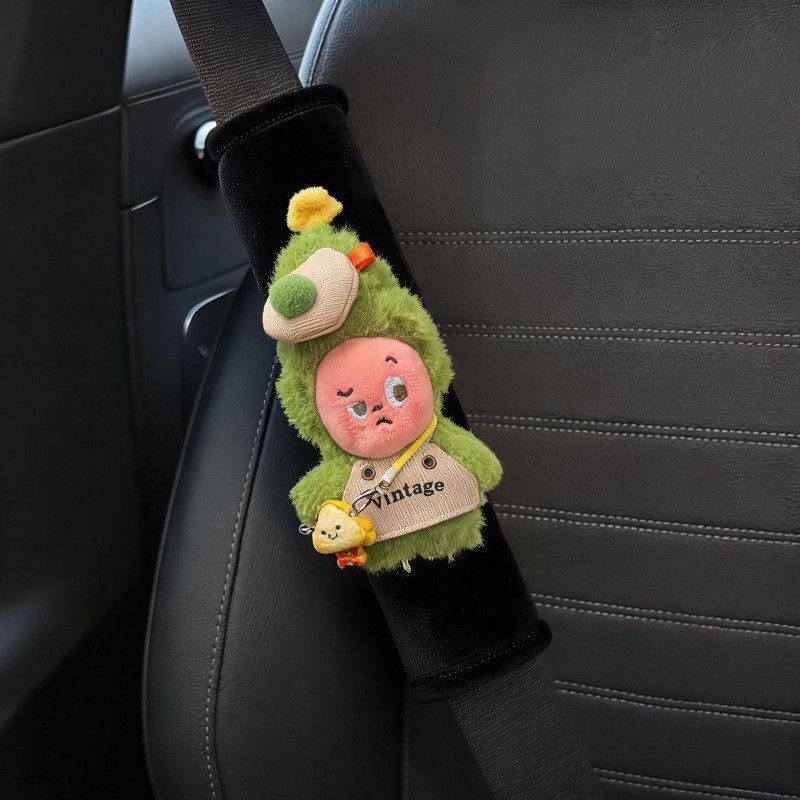 Seatbelt shoulder pads for car decoration, anti-neck strangulation protection, car interior accessories, cute design for couples, suitable for all seasons