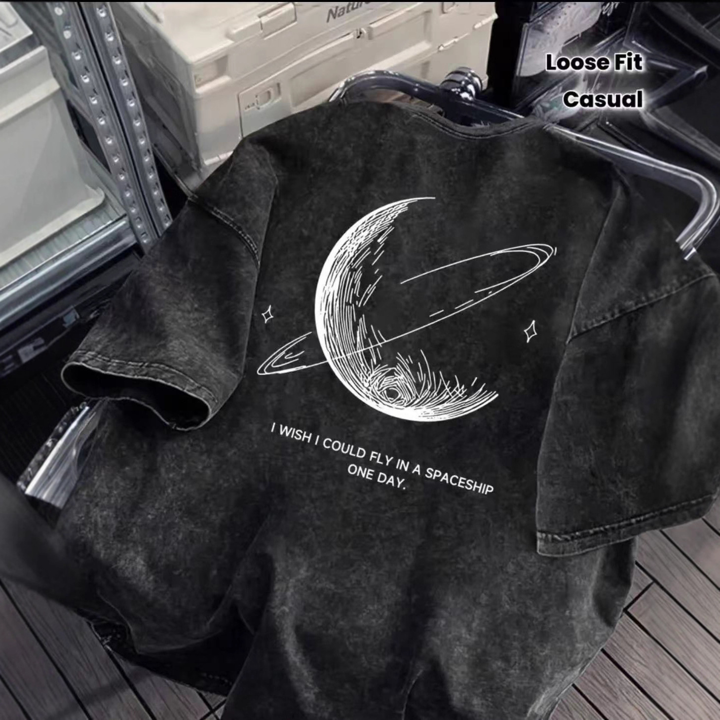 Washed Distressed Pure Cotton Short-Sleeved T-Shirt Men's Summer Trendy Casual Loose American Heavy T-Shirt Printed Tops