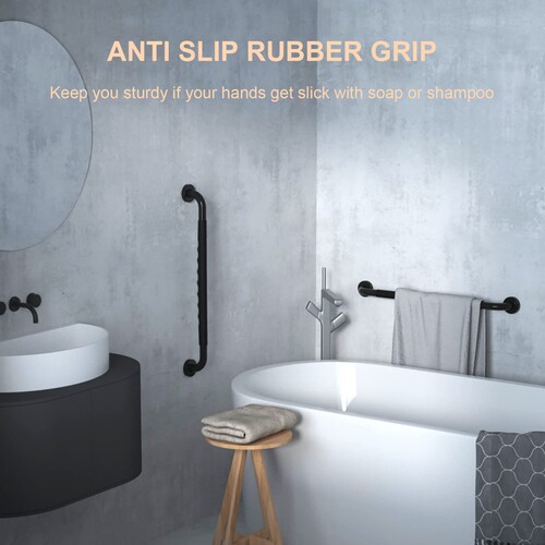 Bathroom handrails stainless steel black bathroom handrails for the elderly silicone handrails with fingerprints cross-border North America Europe and the United States