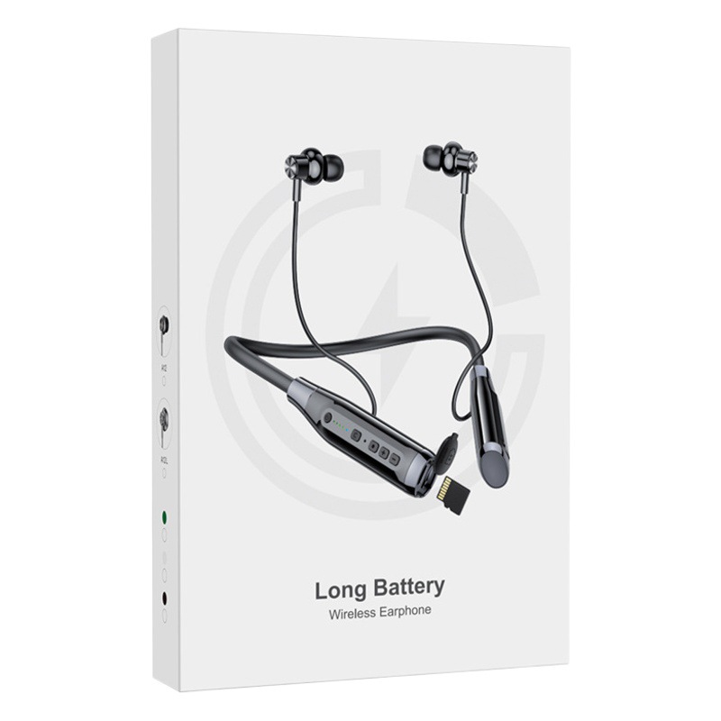 A12 auricular bluetooth cuello-colgando ultra-larga espera semi-en-oído inalámbrico deportes tarjeta de inserción transfronteriza nuevo modelo privado