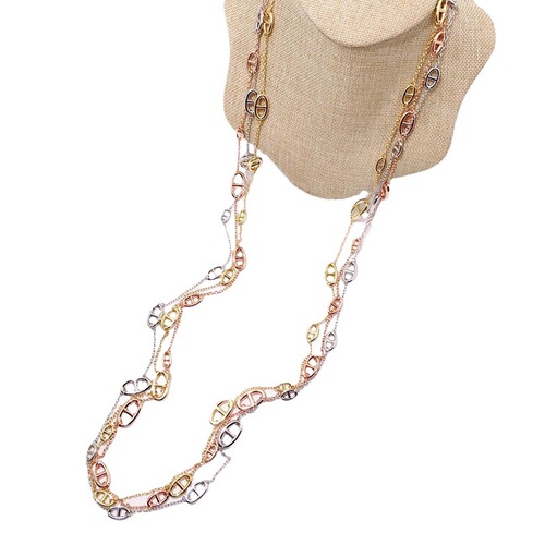 Live Stream Celebrity Same Style High-Quality Outfit H-Shaped Pig Nose Long Necklace Autumn/Winter Color-Safe Sweater Chain