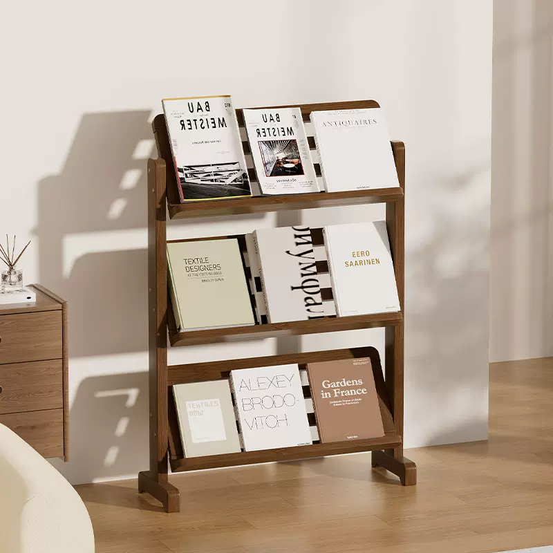 书架落地报刊架书房多层置物架客厅超薄杂志收纳办公室资料展示架