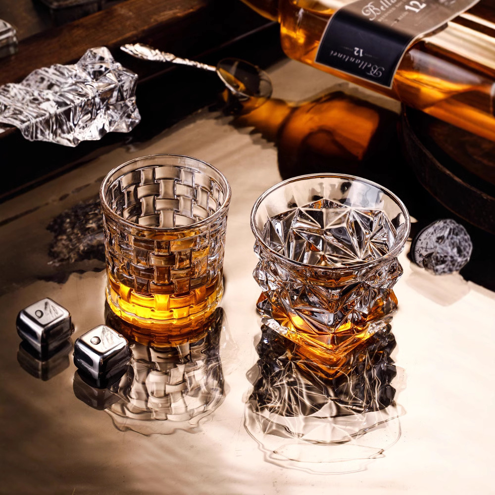 Vidrio de cristal creativo de cóctel de whisky conjunto de tazas de vino clásico tumbler bar cerveza