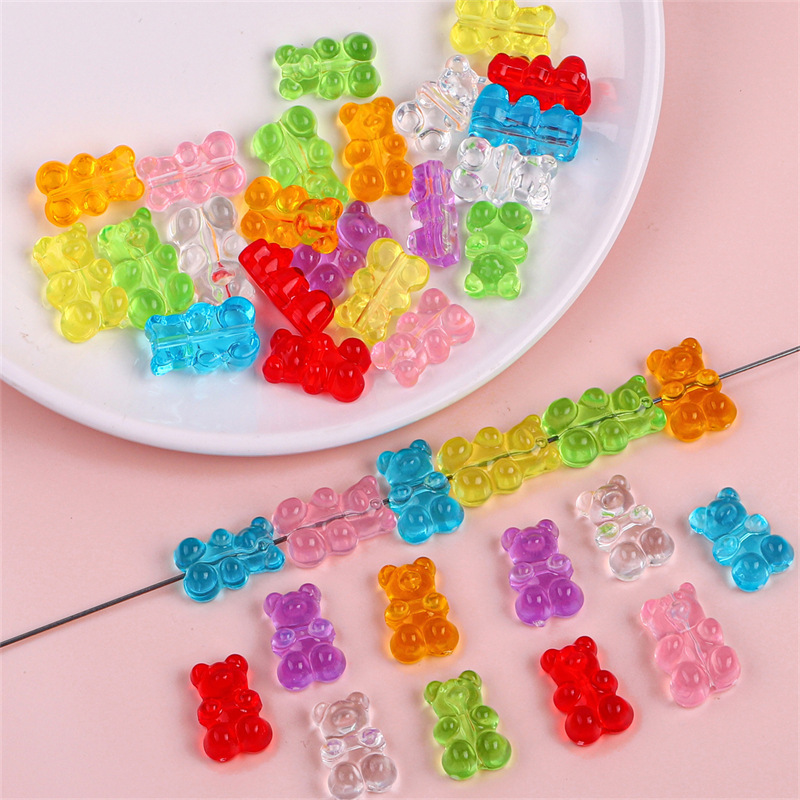 Color Transparent Acrylic Bear Soft Candy Beaded Handmade DIY Bracelet Necklace Earrings Material Jewelry Accessories Color Transparent Acrylic Bear Soft Candy Beaded Handmade DIY Bracelet Necklace Earrings Material Jewelry Accessories