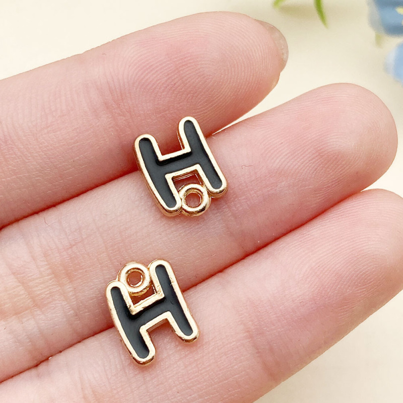 新しいオイルドリップ漫画 4 色両面 26 文字ペンダント DIY ブレスレットネックレスキーペンダントジュエリーアクセサリー|undefined