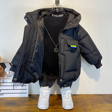 男童冬季中长款棉衣2024新款儿童加厚羽绒棉服潮宝宝时髦棉袄外套