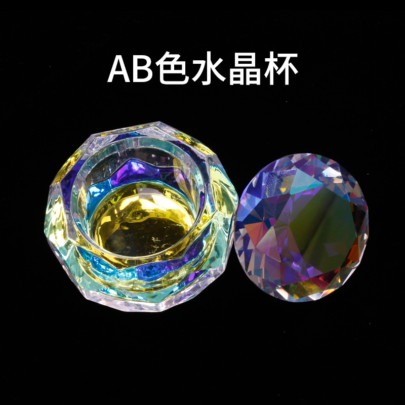 Venta caliente transfronteriza de gama alta taza de cristal grande arte de uñas Fondo puntiagudo cubierta de diamante cristal color diamante mano modelo de pantalla