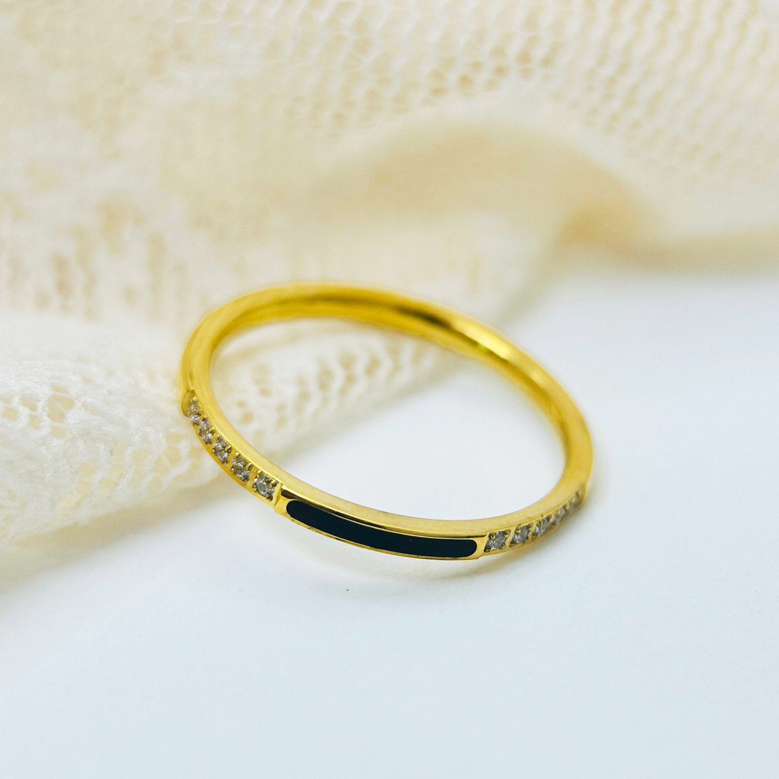 Anillo simple de alta sensación para mujeres ins no decolor acero titanio coreano nicho diseño de oro rosa personalidad de estilo frío