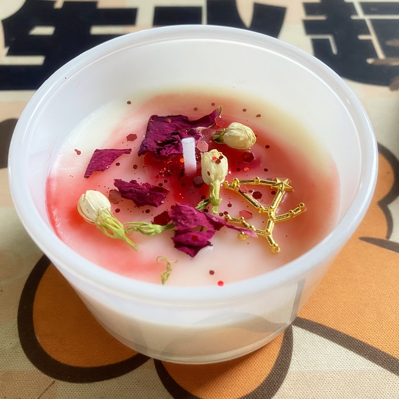 Vela de fragancia de concha de flores secas, recuerdo transfronterizo, cera de soja, vela de aromaterapia de cristal hecha a mano de color, alto valor