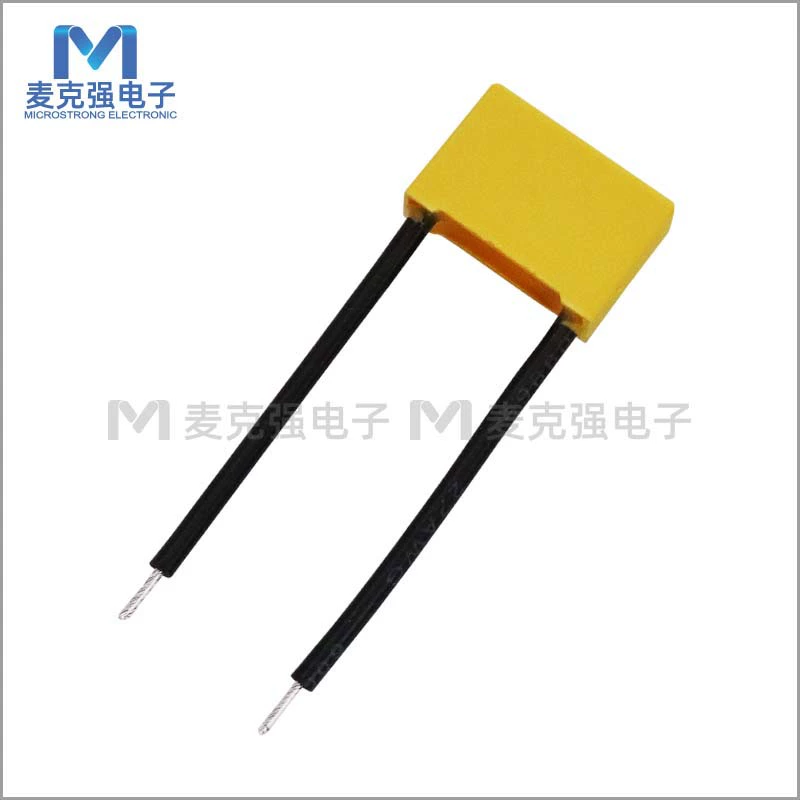 [ конденсатор X2 от TC Китай, с проводом 0.1uF 275V, корпус размеры 18x12x6, мягкий провод, конденсатор]