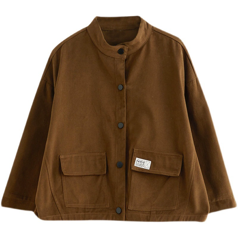 Autumn retro long-sleeve for leisure, jacket, oversize
