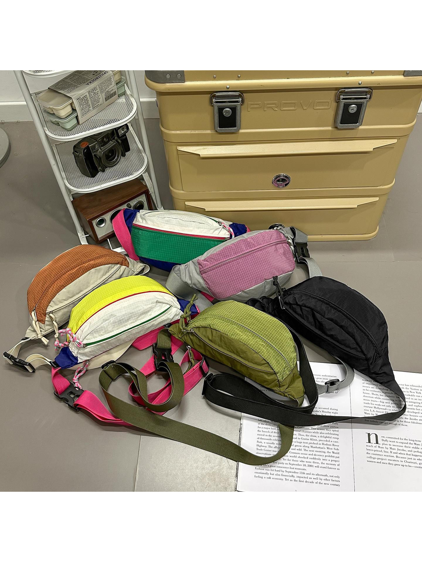 2026 New Dopamine Color-Blocking Crossbody Bag Versatile Casual Shoulder Bag Mountain-Style Cycling Outdoor Sports Waist Bag