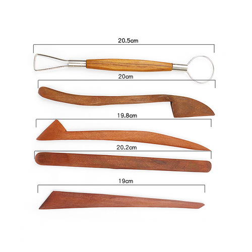 Redwood 5-piece clay tools for pottery beginners, clay sculpting tools, soft clay embossing set, manufacturer direct supply