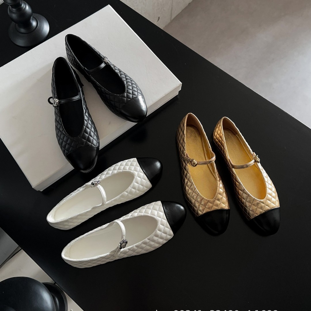 2025 Xiaoxiang New Genuine Leather Round-Toe Flat Ballet Shoes for Women, Fashionable Versatile Comfortable Casual Color-Blocking Women's Flats