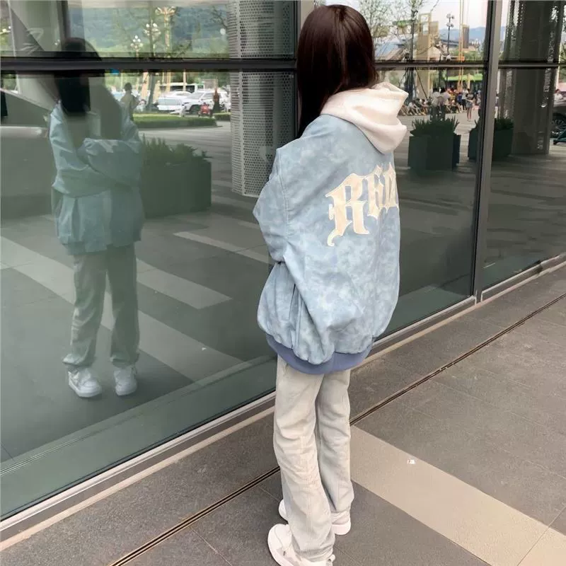 Tide, jacket, baseball uniform, Chanel style, loose fit