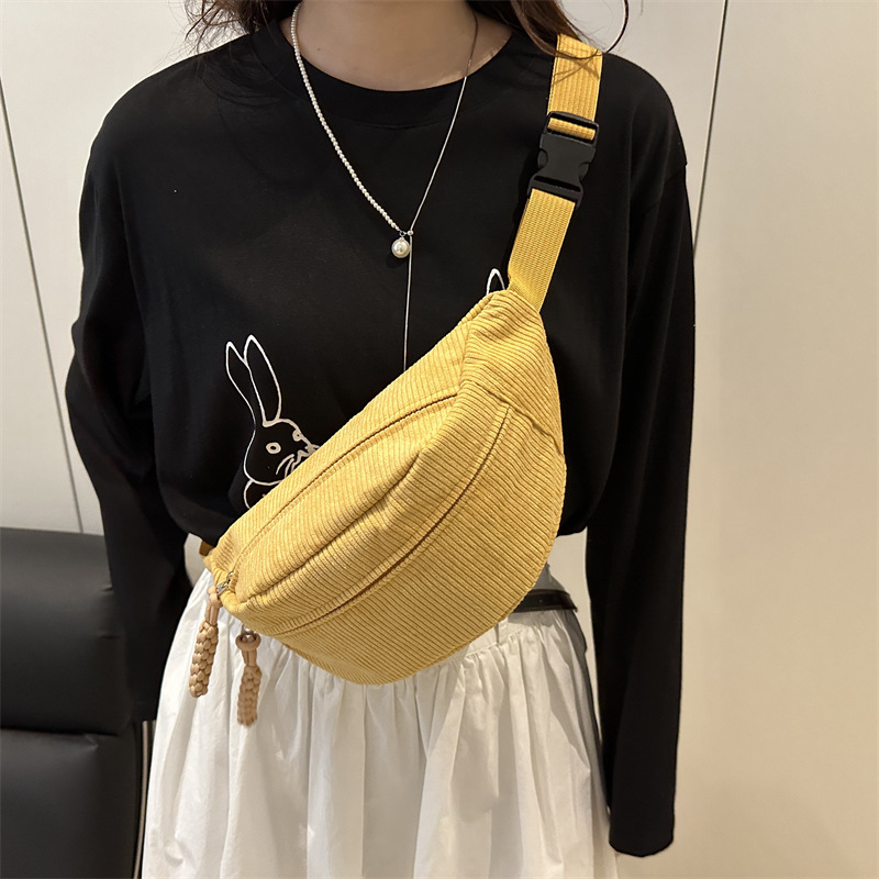 Bolso de pecho casual de gran capacidad, bolso de mujer de verano 2026, nuevo bolso de tela, textura extranjera, bolso de cintura de moda