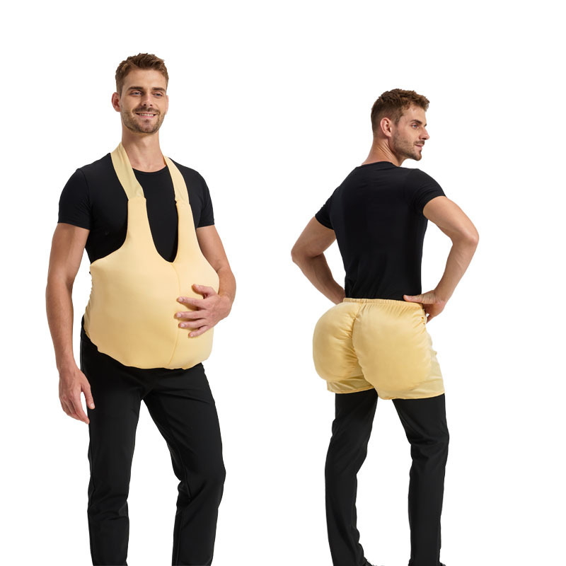 Christmas fake belly for pregnant women, Halloween performance costume wholesale, stage fake butt party props