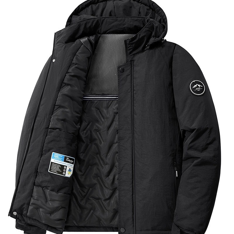 Directly from the manufacturer: Men's autumn and winter casual graphene thermal cotton jacket, windproof, waterproof, and with added padding for extra warmth