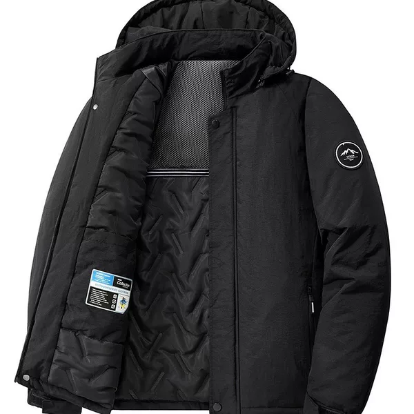 Directly from the manufacturer: Men's autumn and winter casual graphene thermal cotton jacket, windproof, waterproof, and with added padding for extra warmth